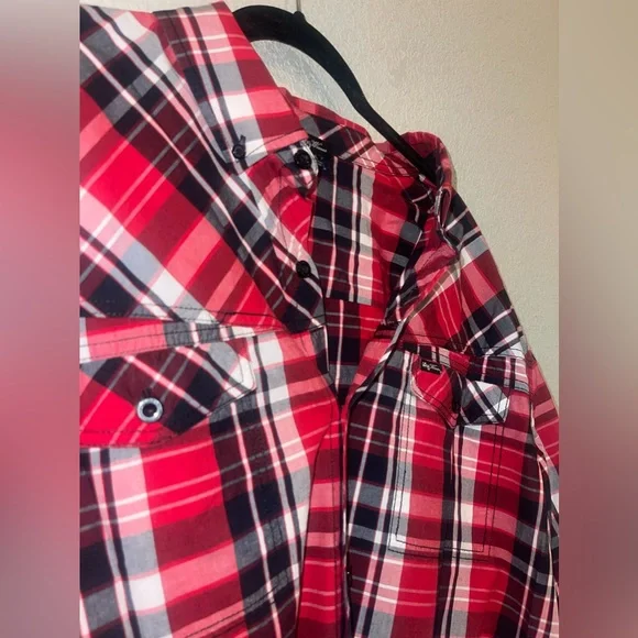 Custom Upcycled University of Kansas Jayhawk Button Up Size XL Unisex - Picture 7 of 9